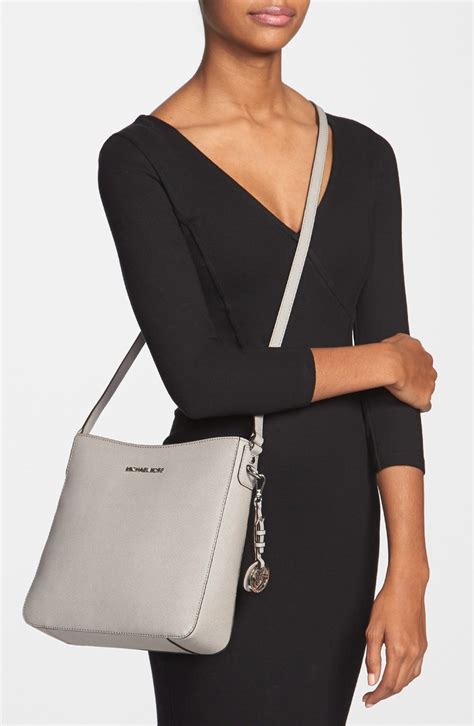 jet set crossbody michael kors pearl grey|michael kors large jet set.